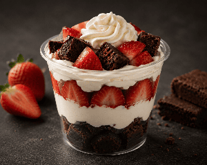 Brawni con frutilla y crema
